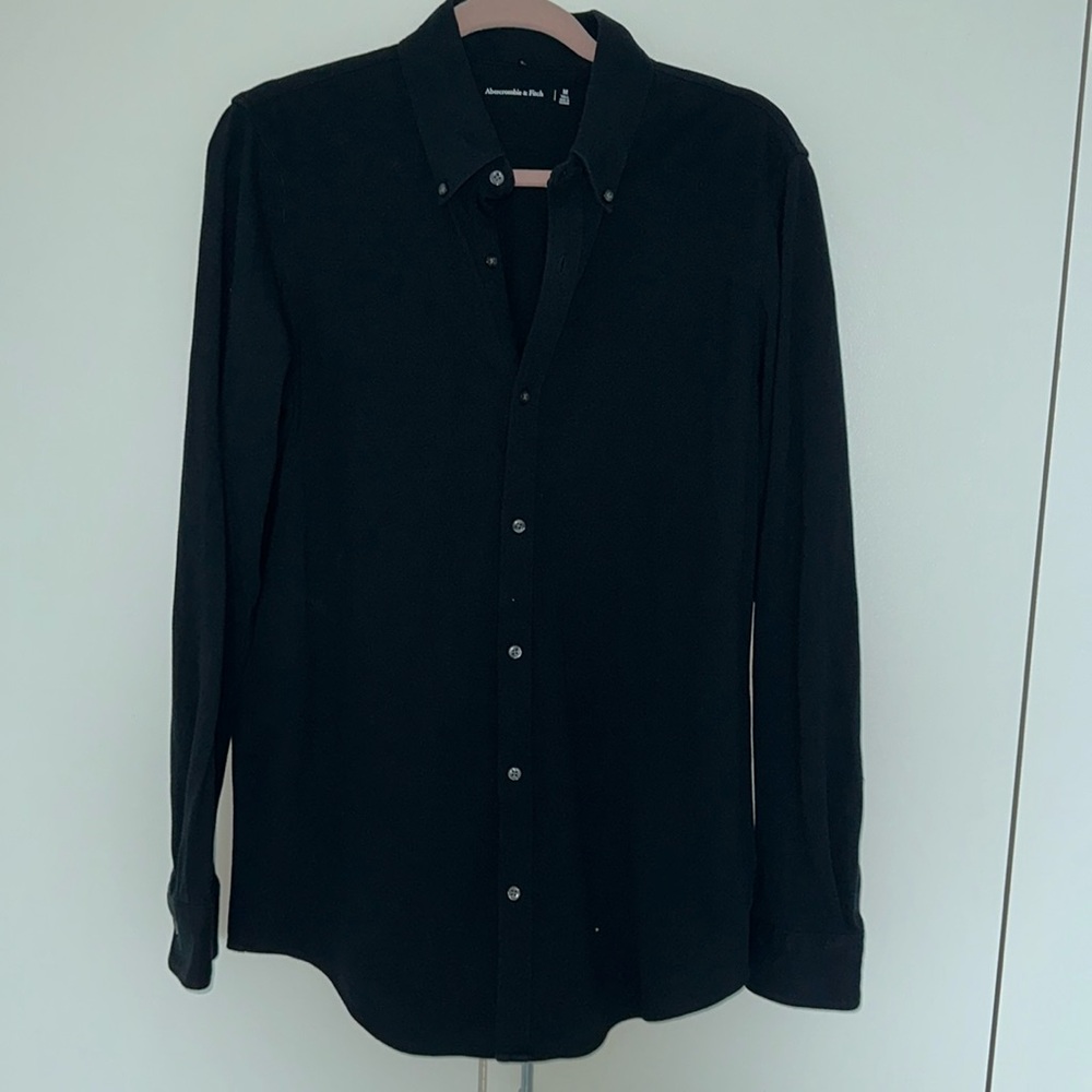 Abercrombie and Fitch black long sleeve button up size medium tall